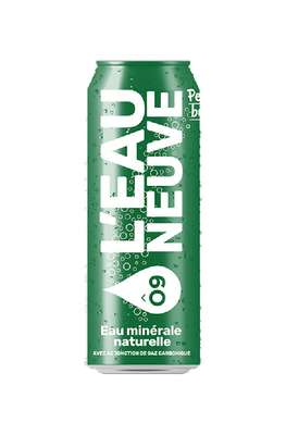 Canette d'eau minérale naturelle gazeuse des Pyrénées, L'Eau Neuve (33 cl)