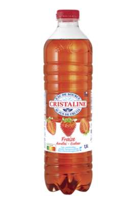 Eau aromatisée à la fraise, Cristaline (1,5 L)