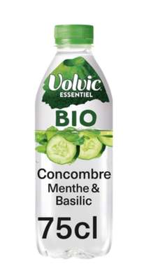 Eau minérale naturelle aromatisée concombre menthe & basilic BIO, Volvic (75 cl)
