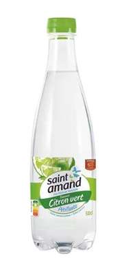 Eau minérale gazeuse aromatisée au citron vert, Saint Amand (50 cl)