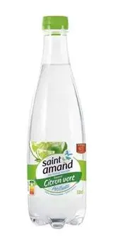 Eau minérale gazeuse aromatisée au citron vert, Saint Amand (50 cl)