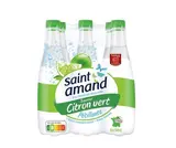 Pack d'eau minérale gazeuse aromatisée au citron vert, Saint Amand (6 x 50 cl)