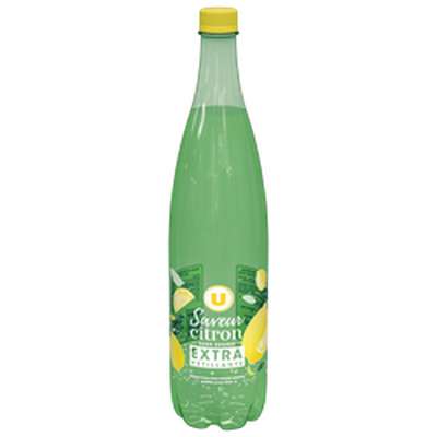Boisson à base d'eau gazeuse extra pétillant aromatisée saveur citron zéro sucre, U (1 L)
