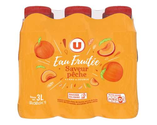 Eau fruitée saveur pêche, U (6 x 50 cl)