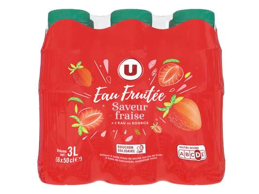 Eau fruitée saveur fraise, U (6 x 50 cl)