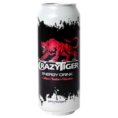 Boisson énergisante à la taurine, Crazy Tiger (50 cl)