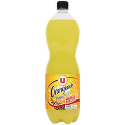 Boisson gazéifiée au jus d'orange pulpé à base de concentré, U (1.5 L)