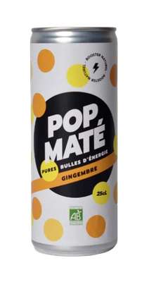Maté glacé pétillant gingembre BIO, POP Maté (25 cl)