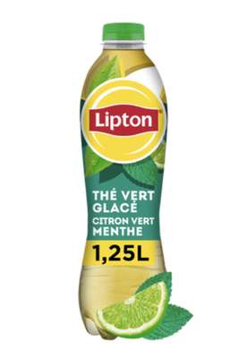 Thé vert glacé citron vert menthe, Lipton (1,25 L)
