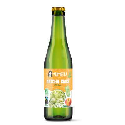 Matcha glacé saveur pêche BIO, Yumista (33 cl)