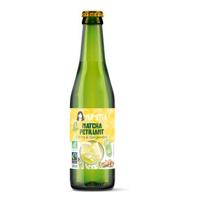 Matcha pétillant saveur citron et gingembre BIO, Yumista (33 cl)