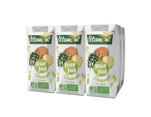 Pur jus d'Ananas BIO, Vitamont (6 x 20 cl)