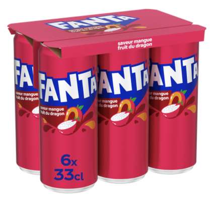 Fanta mangue / fruit du dragon (6 x 33 cl)