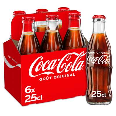Pack de Coca Cola, bouteille en verre (6 x 25 cl)