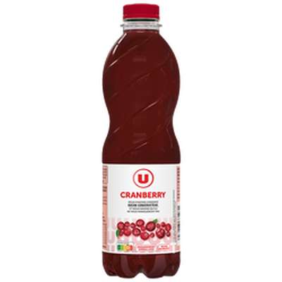 Boisson au cranberry sans sucres ajoutés, U (1 L)