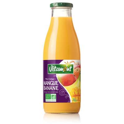 Jus de fruits mangue-banane BIO, Vitamont (75 cl)