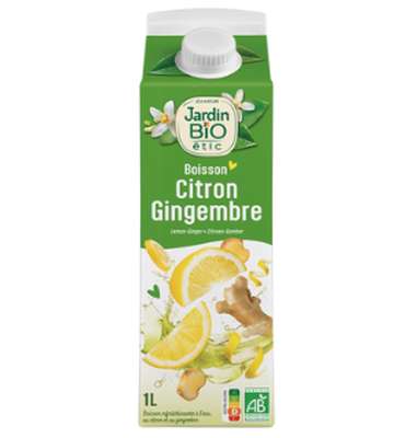 Boisson citron et gingembre BIO, Jardin BIO (1 L)