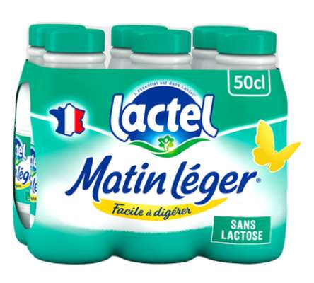 Lait écrémé Sans Lactose, Matin Léger Lactel (6 x 50 cl)