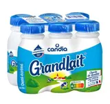 Pack de lait demi-écrémé UHT grandlait, Candia (6 x 25 cl)