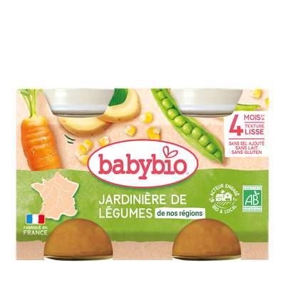 Petit pot jardinière de légumes de nos régions BIO - dès 4 mois, Babybio (2 x 130 g)