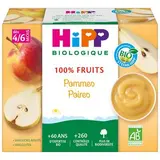 100% fruits pommes, poires BIO - dès 4 mois, Hipp (4 x 100 g)