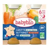 Petit pot bonne nuit carotte, butternut et riz BIO - dès 6 mois, Babybio (2 x 200 g)