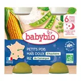 Petit pot bonne nuit petit pois, maïs, riz BIO - dès 6 mois, Babybio (2 x 200 g)