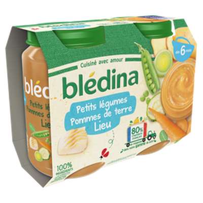Pot salés légumes pommes de terre colin lieu - dès 6 mois, Blédina (2 x 200 g)