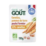Carottes Poulet fermier BIO - dès 6 mois, Good Goût (190 g)