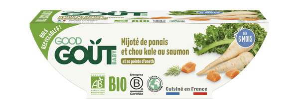 Mijoté de panais et chou kale au saumon BIO - dès 6 mois, Good Goût (2 x 190 g)