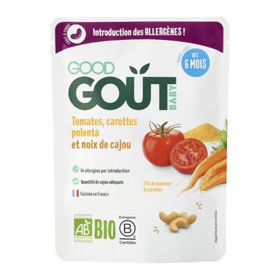 Tomates, carottes, polenta et noix de cajou BIO - dès 6 mois, Good Goût (190 g)