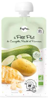 Gourde Le Petit plat de Courgettes, poulet & Parmesan - dès 6 mois, Popote (180 g)