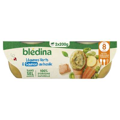 Bols petits légumes et saumon du pacifique Idées de Maman - dès 8 mois, Blédina  (2 x 200 g)