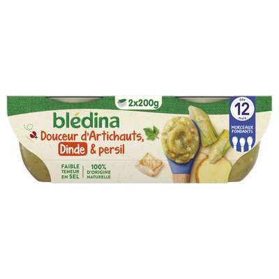 Bols pomme de terre, artichaut, dinde des pays de la Loire Idées de Maman - dès 8 mois, Blédina (2 x 200 g)