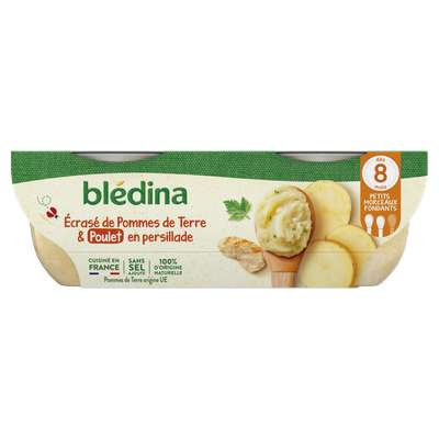 Bols pommes de terre, poulet Idées de Maman - dès 8 mois, Blédina (2 x 200 g)