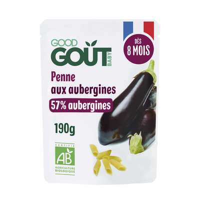 Penne aux aubergines BIO - dès 8 mois, Good Goût (190 g)