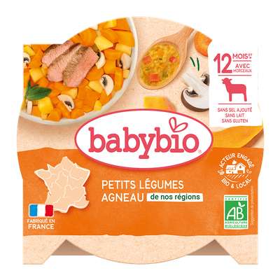 Assiette menu navarin de petits légumes et agneau BIO - dès 12 mois, Babybio (230 g)