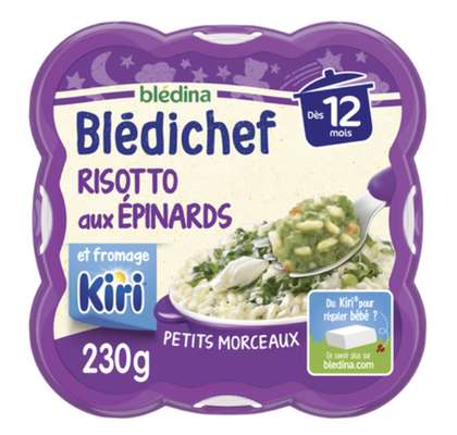 Blédichef risotto aux épinards kiri - dès 12 mois, Blédina  (230 g)