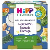 Mon diner bonne nuit tagliatelles épinards fromage BIO - dès 12 mois, Hipp (2 x 190 g)