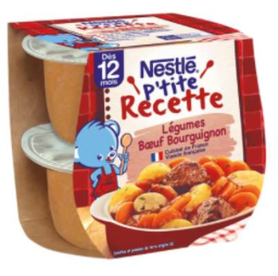 P'tite recette boeuf bourguignon - dès 12 mois, Nestlé (2 x 200 g)