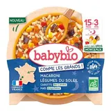 Assiette menu bonne nuit macaroni, légumes du soleil, carottes et Maïs BIO - dès 15 mois, Babybio (260 g)