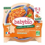 Assiette menu lasagnes à la bolognaise BIO - dès 15 mois, Babybio (200 g)