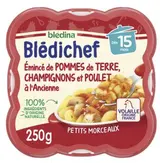 Blédichef assiette d'émincé de PDT champignons et poulet - dès 15 mois, Blédina (250 g)