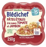 Blédichef assiette de pâtes étoiles sauce tomate jambon - dès 15 mois, Blédina (250 g)