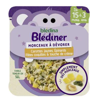 Blédiner carottes épinard pâtes - dès 15 mois, Blédina (200 g)