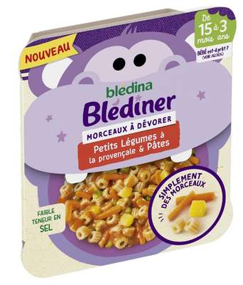 Petit plat morceaux petits légumes à la provençale et pâtes - dès 15 mois, Blédina (200 g)