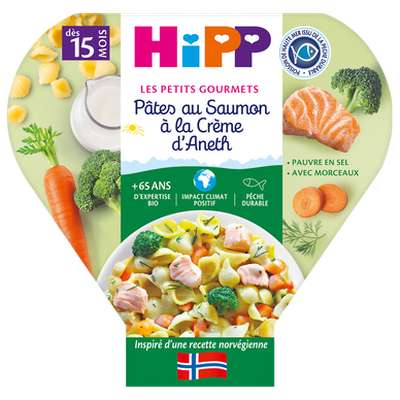 Les Petits Gourmets pâtes au saumon à la crème d'aneth - dés 15 mois, Hipp (250 g)