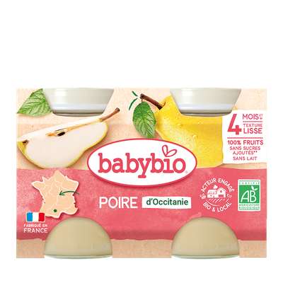 Petit pot poire de Provence BIO - dès 4 mois, Babybio (2 x 130 g)