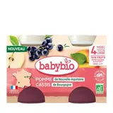 Petit pot Pomme Cassis BIO - dès 4 mois, Babybio (2 x 130 g)