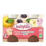Petit pot pomme, pruneau d'Aquitaine BIO - dès 4 mois, Babybio (2 x 130 g)